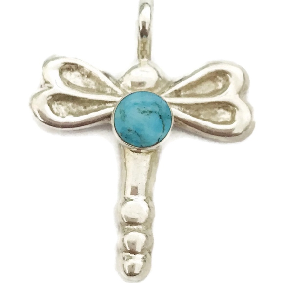 Dragonfly Sterling Silver Turquoise Howlite - Picture 4 of 4